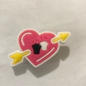 Cute Heart With Paws Croc Charm